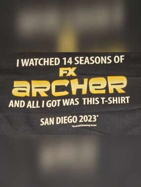 2023 Comic Con Exclusive - Archer - FX Graphic Tee SDCC Size XL